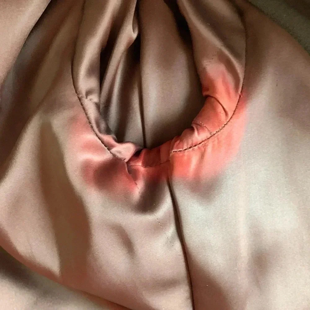 Vintage 1970s Stegari New York 100% Virgin Wool Coat Lambswool Trim Rose Small